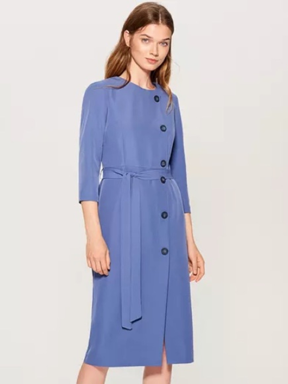 MOHITO COLLECTION | Blue Button-Front Midi Dress with Self-Tie